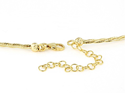 10k Yellow Gold Diamond-Cut Braided Omega 18 Inch Necklace
