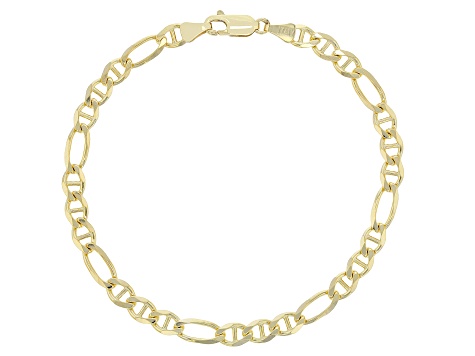 10k Yellow Gold 3+1 Mariner Link Bracelet - AU1715 | JTV.com