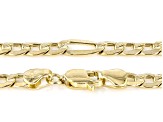 14K Yellow Gold 4mm 3+1 Figaro 18 Inch Necklace