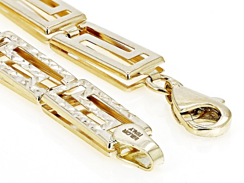 14k Yellow Gold Diamond-Cut Greek Key Bracelet