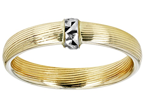 14k Yellow Gold & Rhodium Over 14k White Gold Band Ring