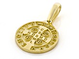 10k Yellow Gold St. Benedict Pendant, 3/4" L x 1/2" W