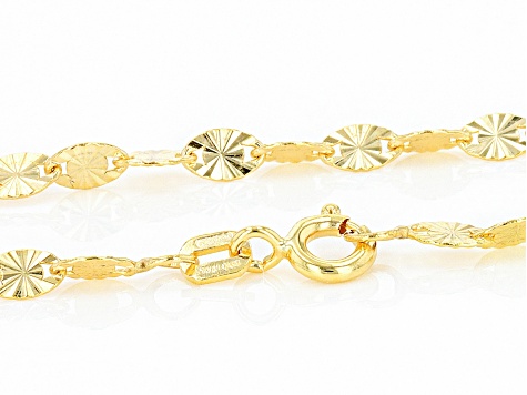 10K Yellow Gold Starburst Valentino 18 Inch Chain