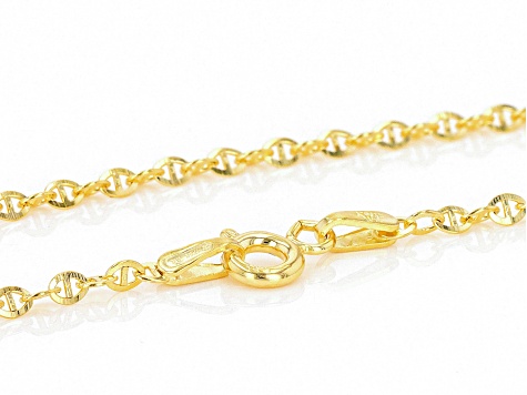14K Yellow Gold 2mm Mariner Link 18 Inch Chain