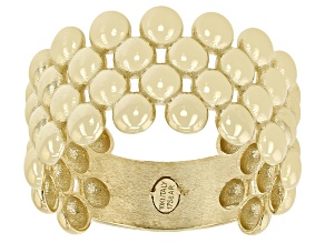 10K Yellow Gold Multi-Row Bead Ring