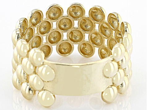 10K Yellow Gold Multi-Row Bead Ring