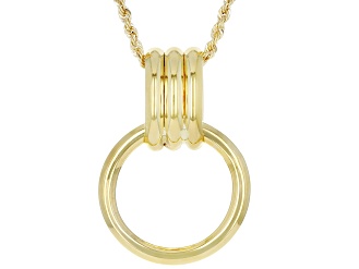 10K Yellow Gold Door Knocker Pendant with Chain