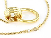 10K Yellow Gold Door Knocker Pendant with Chain