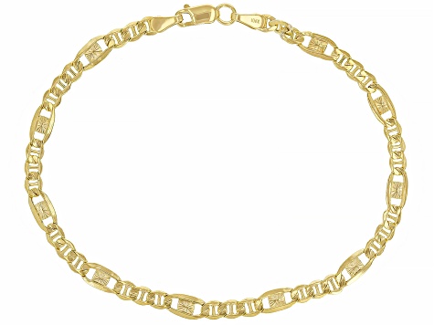 10K Yellow Gold Mariner Station Bracelet