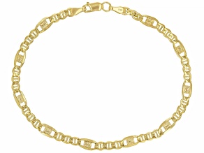 10K Yellow Gold Mariner Station Bracelet
