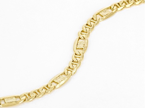 10K Yellow Gold Mariner Station Bracelet