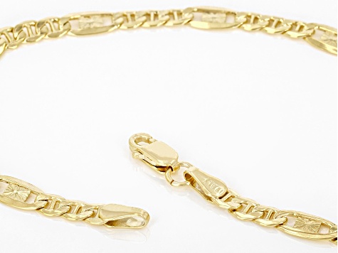 10K Yellow Gold Mariner Station Bracelet
