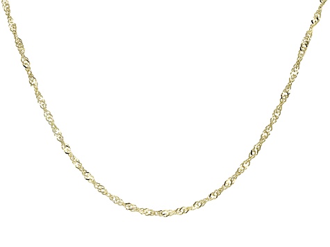 14k Yellow Gold Singapore Chain Necklace 20 inch