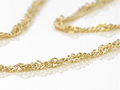 14k Yellow Gold Singapore Chain Necklace 20 inch