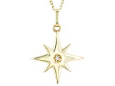 10k Yellow Gold Star 17 Inch Necklace with Cubic Zirconia