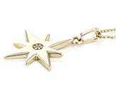 10k Yellow Gold Star 17 Inch Necklace with Cubic Zirconia