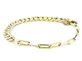 10k Yellow Gold Curb & Paperclip Link Bracelet