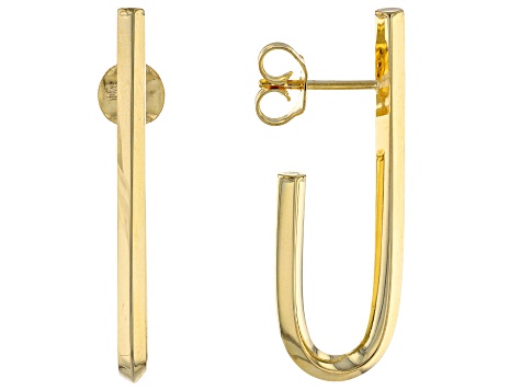 10k Yellow Gold J-Hoop Earrings