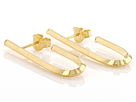 10k Yellow Gold J-Hoop Earrings