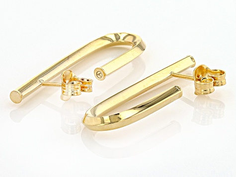 10k Yellow Gold J-Hoop Earrings