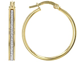 10k Yellow Gold 3mm Brilliamo™ Hoop Earrings