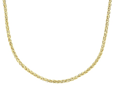 10k Yellow Gold Diamond-Cut Round Wheat Link 20 Inch Chain