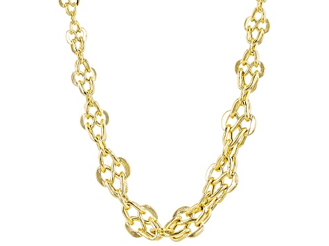 10k Yellow Gold Graduated Infinity Link 18 Inch Necklace