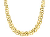 10k Yellow Gold Diamond-Cut Graduated Flat Infinity Link 18 Inch Necklace