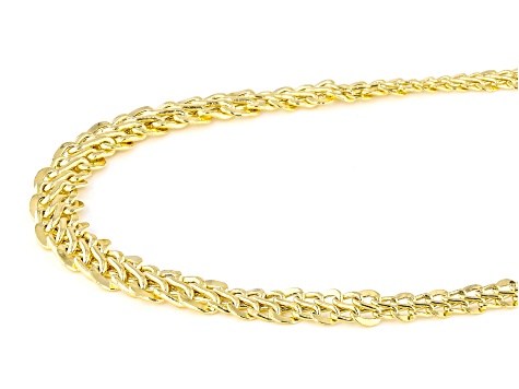 10k Yellow Gold Diamond-Cut Graduated Flat Infinity Link 18 Inch Necklace