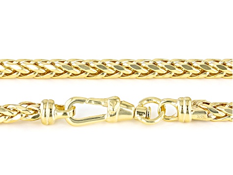 10k Yellow Gold Diamond-Cut Round Wheat Link 18 Inch Chain