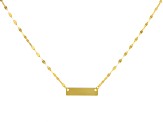 10k Yellow Gold Twisted Mirror Link Bar 16 Inch Necklace