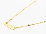 10k Yellow Gold Twisted Mirror Link Bar 16 Inch Necklace