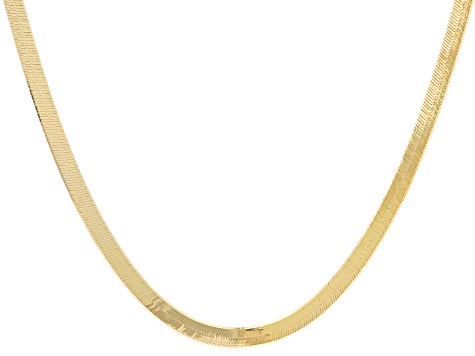 10k Yellow Gold 5mm Flex Herringbone Link 18 Inch Chain