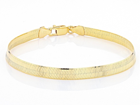 10k Yellow Gold 5mm Flex Herringbone Link Bracelet