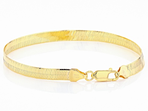 10k Yellow Gold 5mm Flex Herringbone Link Bracelet