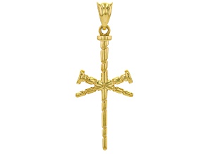 10K Yellow Gold Nail Cross Pendant