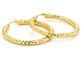10k Yellow Gold 3mm Hammered Hoop Earrings