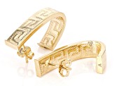10k Yellow Gold Greek Key J Hoop Earrings