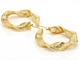 10k Yellow Gold Twisted Greek Key Hoop Earrings