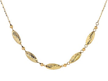 Picture of 10k Yellow Gold Diamond-Cut Oval Bead 18 Inch Necklace