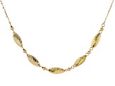 10k Yellow Gold Diamond-Cut Oval Bead 18 Inch Necklace