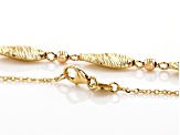 10k Yellow Gold Diamond-Cut Oval Bead 18 Inch Necklace