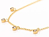 10k Yellow Gold & Rhodium Over 10k White Gold Bead 18 Inch Necklace