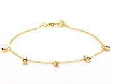 10k Yellow Gold & Rhodium Over 10k White Gold Bead Bracelet