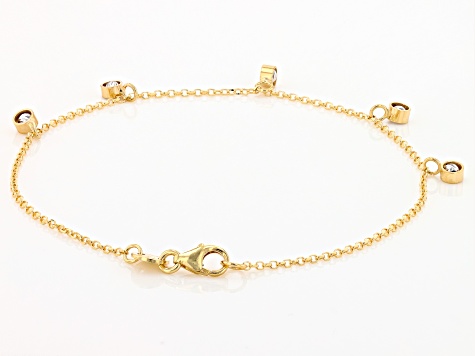 10k Yellow Gold & Rhodium Over 10k White Gold Bead Bracelet