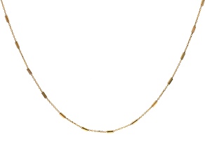 10k Yellow Gold Polished Station 18 Inch Necklace