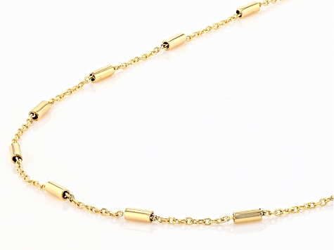 10k Yellow Gold Polished Station 18 Inch Necklace