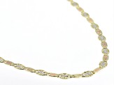10k Yellow Gold Tri-Tone Starburst Valentino 18 Inch Chain