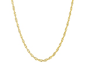 10K Yellow Gold 1.7mm Singapore Chain 18 Inch Necklace