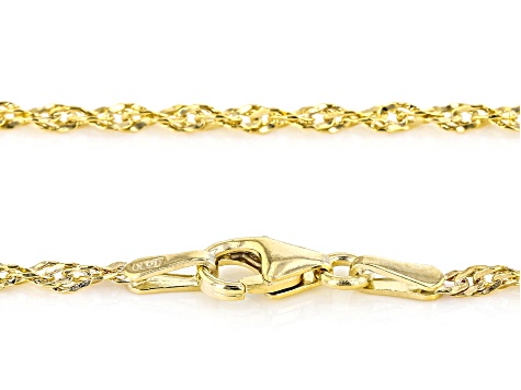 10K Yellow Gold Singapore Chain 18 Inch Necklace